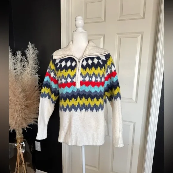 NWT Aerie Fair Isle Half Zip Sweater Wool Blend Cozy Soft Nordic Pattern
Small - Picture 6 of 12